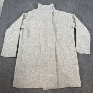 Vince Sweater Womens L Light Gray Clean‎ Edge Cardigan Coat Merino Wool Alpaca